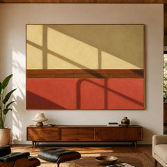 Quiet Geometry of Sun - front view hero - expressive contemporary art painting