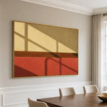 Quiet Geometry of Sun - oblique view - expressive contemporary art painting