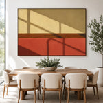 Quiet Geometry of Sun - interior setting 04 - expressive contemporary art painting