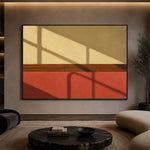 Quiet Geometry of Sun - interior setting 07 - expressive contemporary art painting