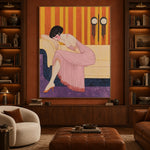 Quiet in Rose Silk - interior setting 4 - expressive contemporary art painting