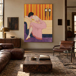 Quiet in Rose Silk - interior setting 6 - expressive contemporary art painting