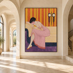 Quiet in Rose Silk - interior setting 8 - expressive contemporary art painting