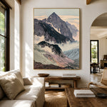 Ridges Above Drifting Mist - front-view living-room hero - expressive contemporary art painting