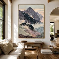 Ridges Above Drifting Mist - front-view living-room hero - expressive contemporary art painting