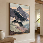 Ridges Above Drifting Mist - oblique view - expressive contemporary art painting