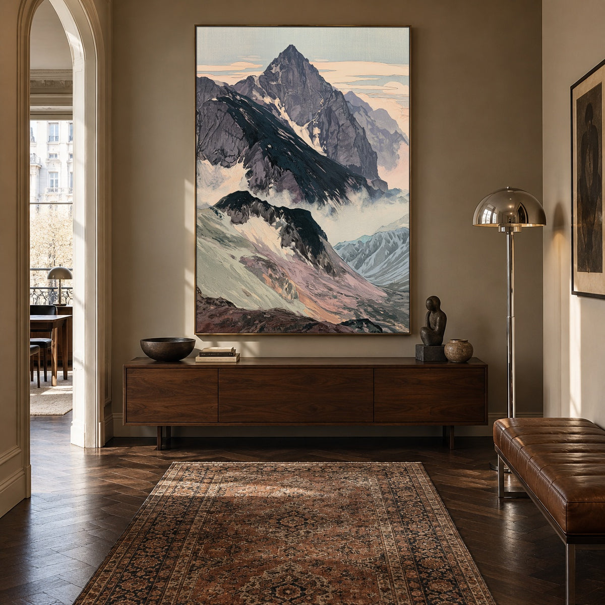 Ridges Above Drifting Mist - interior setting 6 - expressive contemporary art painting