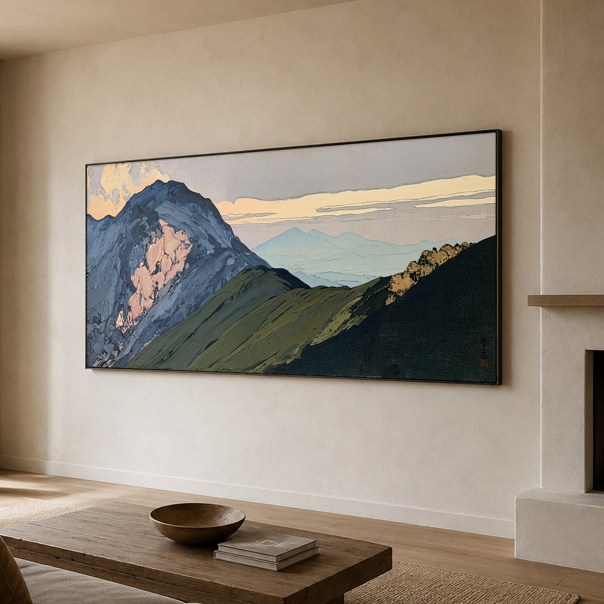 Ridges Before Daybreak - oblique view - expressive contemporary art painting