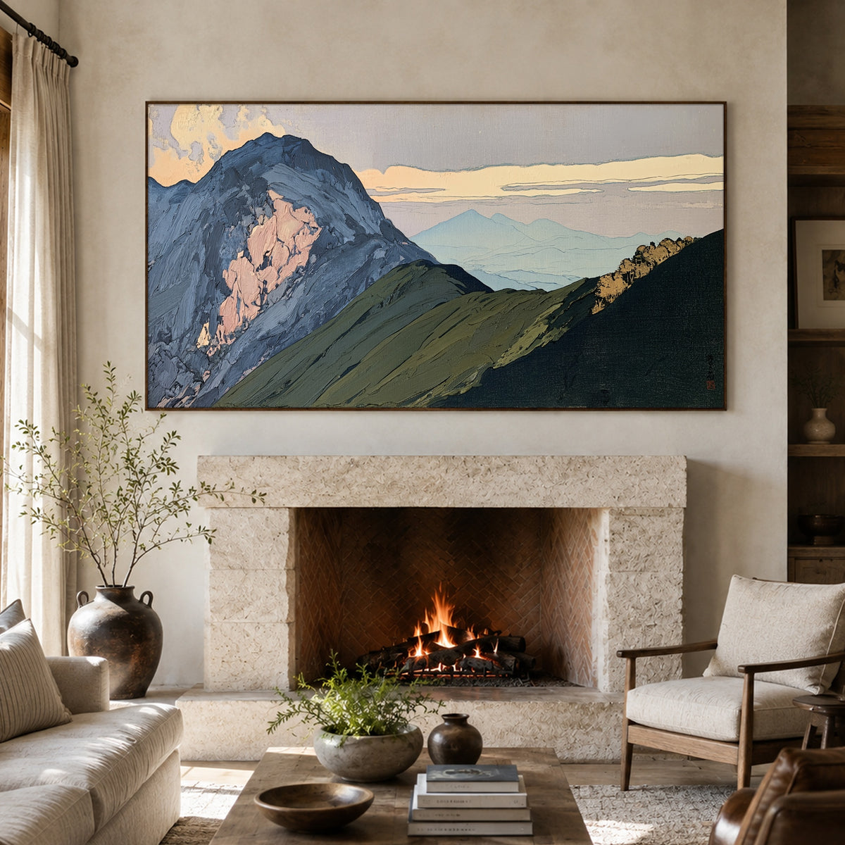 Ridges Before Daybreak - interior setting 4 - expressive contemporary art painting