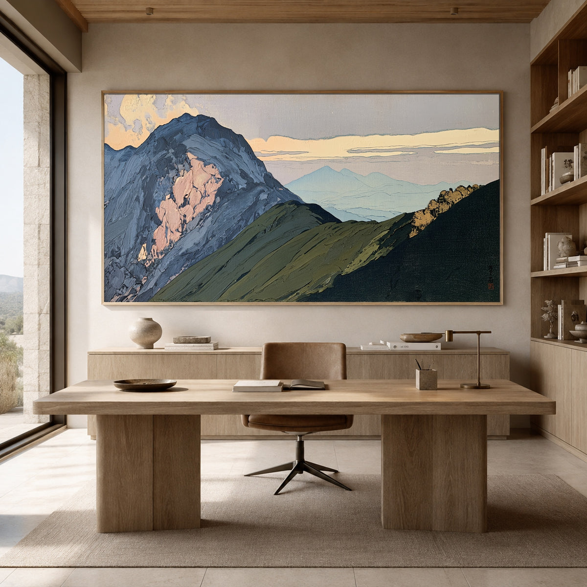 Ridges Before Daybreak - interior setting 5 - expressive contemporary art painting