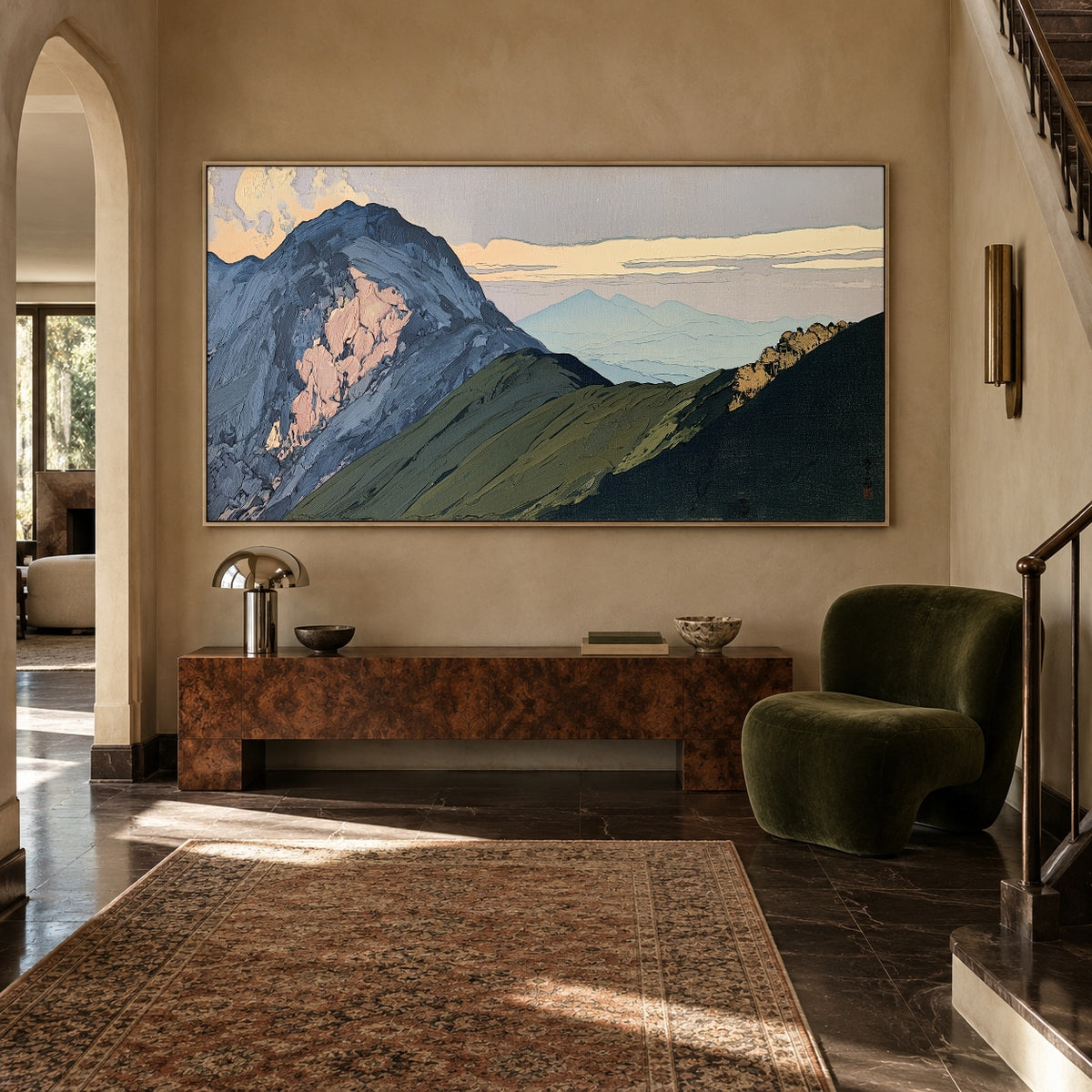 Ridges Before Daybreak - interior setting 6 - expressive contemporary art painting