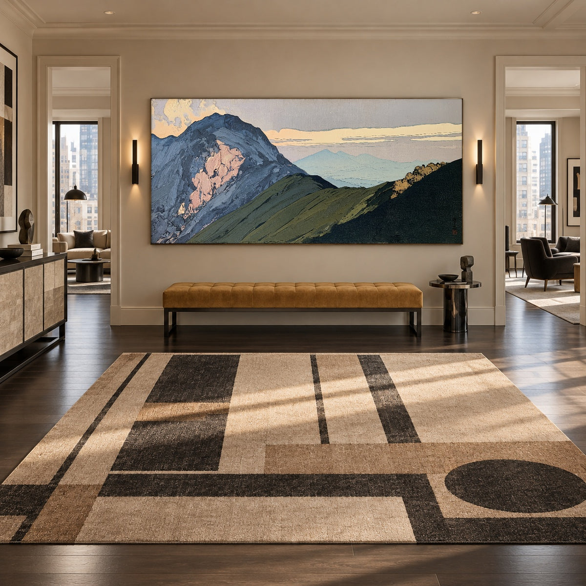 Ridges Before Daybreak - interior setting 8 - expressive contemporary art painting