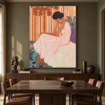 Rose Seat Reverie - interior setting 7 - expressive contemporary art painting