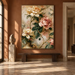 Roses Along the Vine - interior setting 5 - expressive contemporary art painting