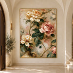 Roses Along the Vine - interior setting 7 - expressive contemporary art painting