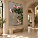 Roses in Gentle Air - oblique view - expressive contemporary art painting
