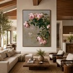 Roses in Gentle Air - interior setting 3 - expressive contemporary art painting