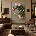 Roses in Gentle Air - interior setting 4 - expressive contemporary art painting