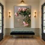 Roses in Gentle Air - interior setting 5 - expressive contemporary art painting