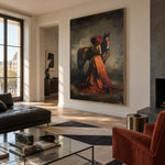 Rust and Quiet Reins - oblique view - expressive contemporary art painting