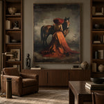 Rust and Quiet Reins - interior setting 6 - expressive contemporary art painting