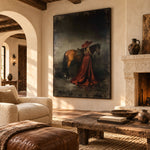 Rust Velvet Companion - oblique view - expressive contemporary art painting