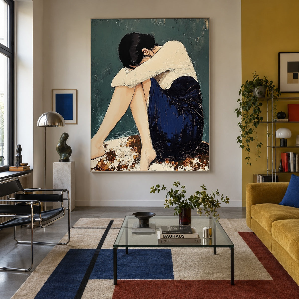 Sheltered in Stillness - interior setting 6 - expressive contemporary art painting