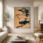 Small Song Camellia Branch - interior setting 4 - expressive contemporary art painting