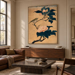 Small Song Camellia Branch - interior setting 8 - expressive contemporary art painting