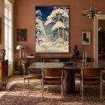 Snowfall Among Blue Pines - interior setting 4 - expressive contemporary art painting