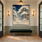 Snowfall Among Blue Pines - interior setting 5 - expressive contemporary art painting