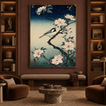 Songbird in Pale Bloom - front-view living-room hero - expressive contemporary art painting