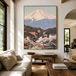 Spring Village Below Fuji - front-view living-room hero - expressive contemporary art painting