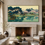 Stillwater Blossom Shore - interior setting 3 - expressive contemporary art painting