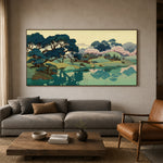 Stillwater Blossom Shore - interior setting 4 - expressive contemporary art painting