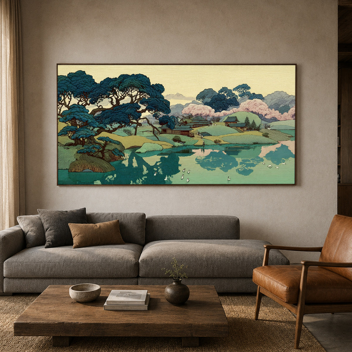 Stillwater Blossom Shore - interior setting 4 - expressive contemporary art painting