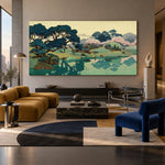 Stillwater Blossom Shore - interior setting 5 - expressive contemporary art painting