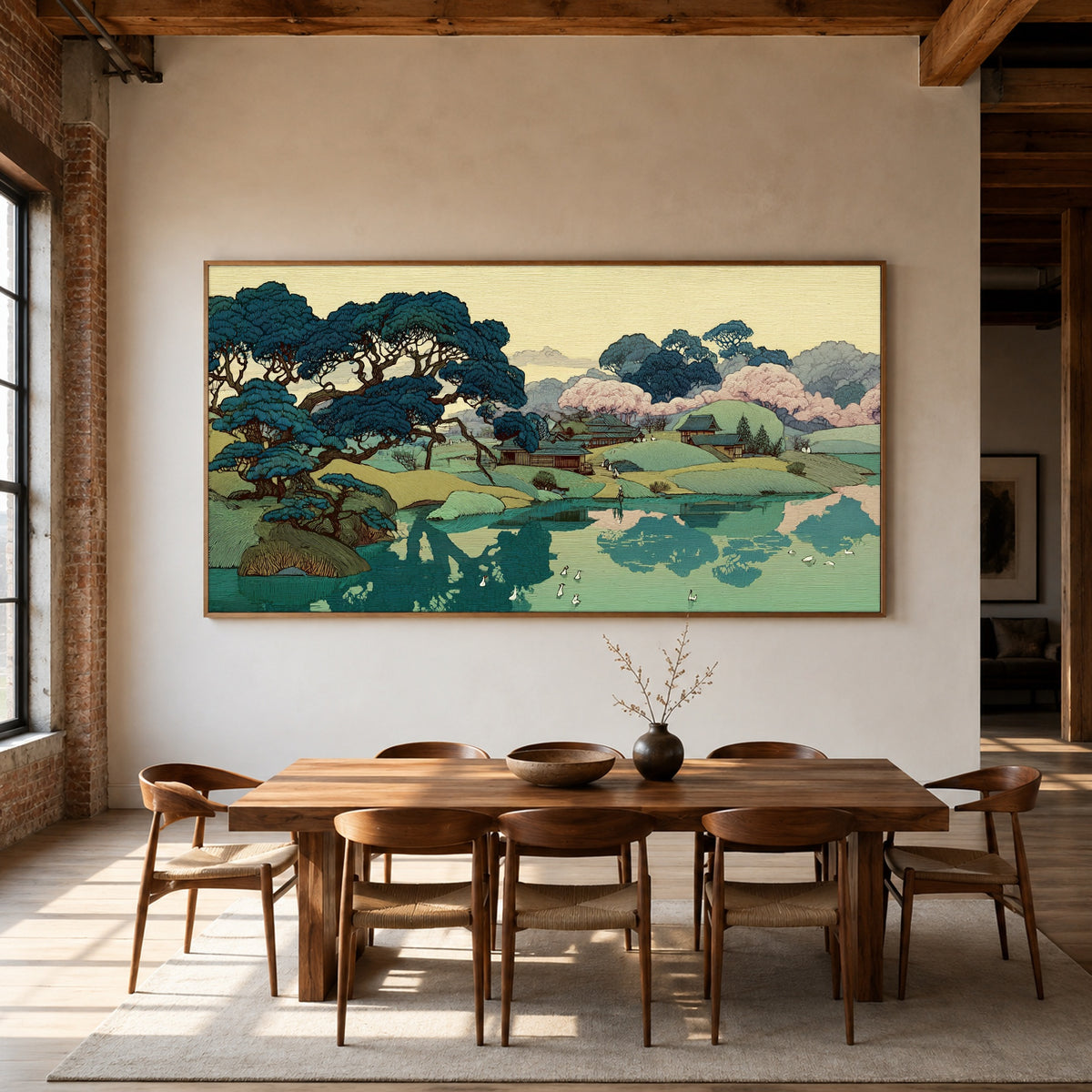 Stillwater Blossom Shore - interior setting 8 - expressive contemporary art painting