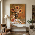 Sunflowers After Summer - interior setting 6 - expressive contemporary art painting