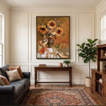 Sunflowers After Summer - interior setting 8 - expressive contemporary art painting