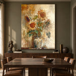 Sunflowers Keep the Light - interior setting 5 - expressive contemporary art painting