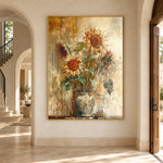 Sunflowers Keep the Light - interior setting 8 - expressive contemporary art painting