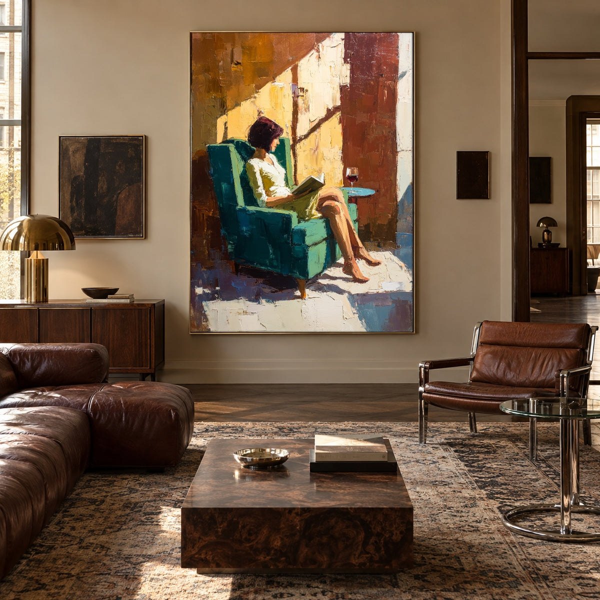Sunlight Across the Page - interior setting 4 - expressive contemporary art painting