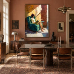 Sunlight Across the Page - interior setting 5 - expressive contemporary art painting