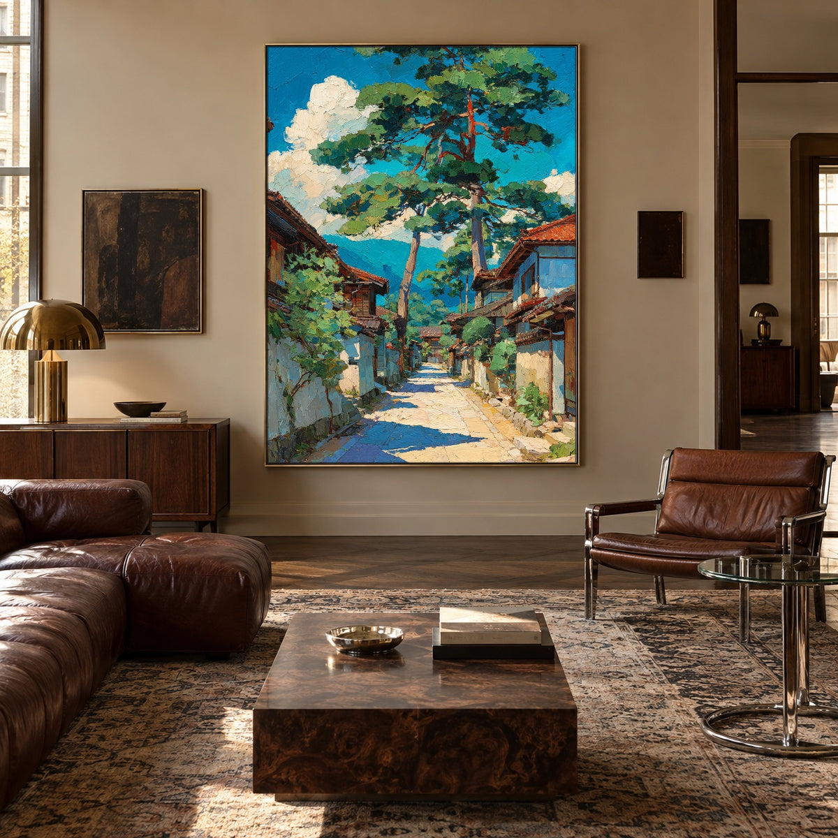 Sunshine Along Pine Street - interior setting 5 - expressive contemporary art painting