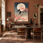 Swallows Beneath Blossom Moon - interior setting 5 - expressive contemporary art painting