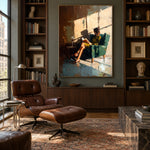The Afternoon Stays Open - front-view living-room hero - expressive contemporary art painting