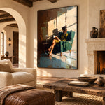 The Afternoon Stays Open - oblique view - expressive contemporary art painting
