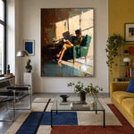 The Afternoon Stays Open - interior setting 3 - expressive contemporary art painting