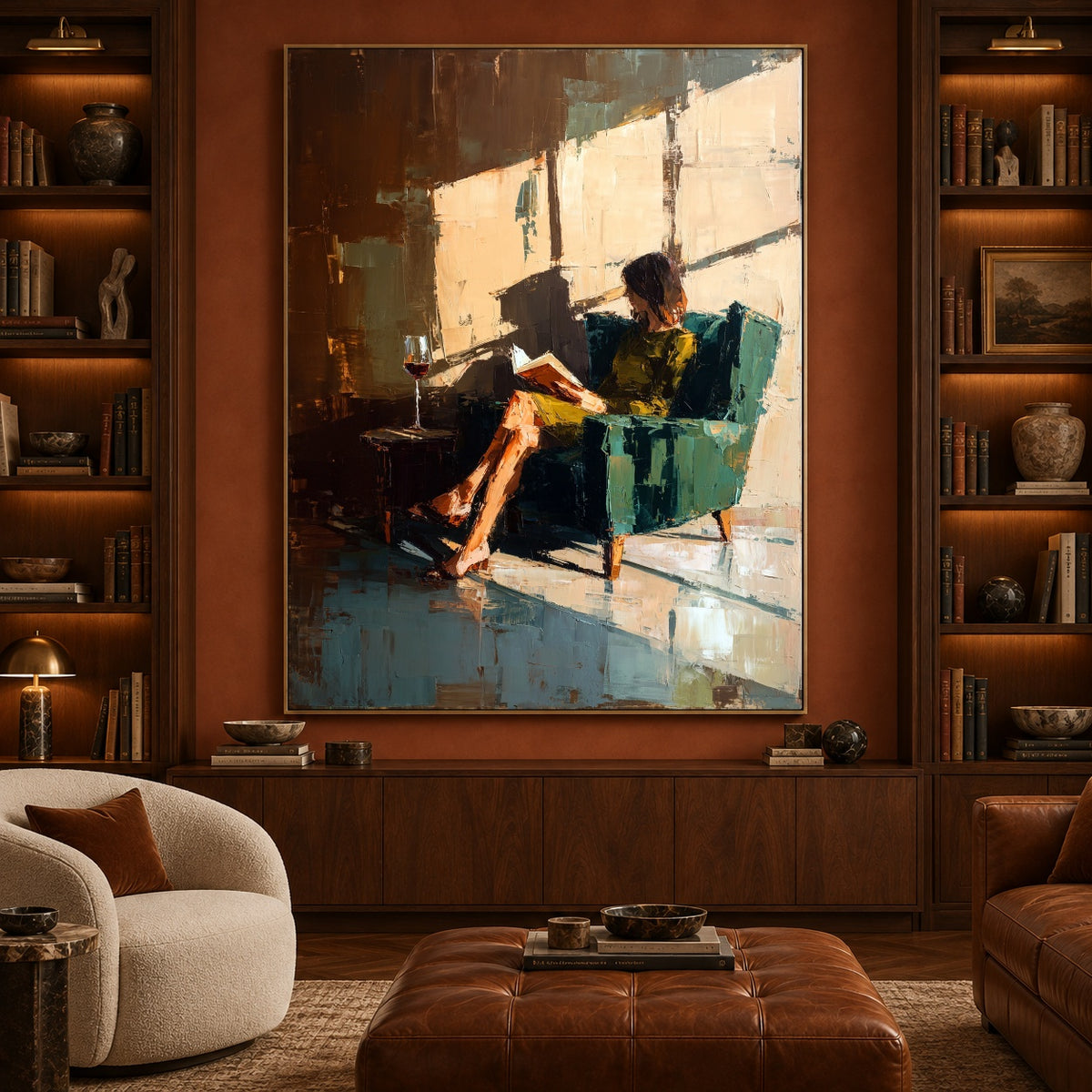 The Afternoon Stays Open - interior setting 4 - expressive contemporary art painting